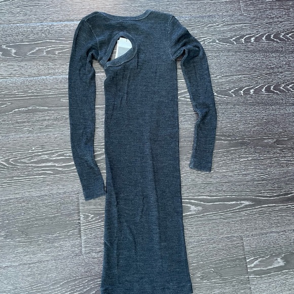 NWT JOHN ELLIOTT MERINO TUBULAR ASYM DRESS CHARCOAL SIZE XS/Small - Picture 5 of 6